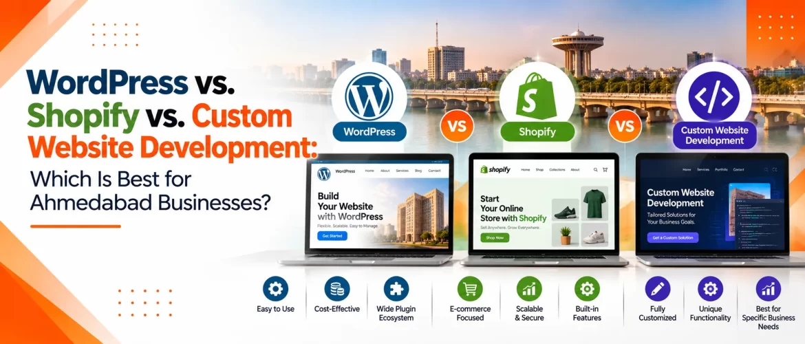WordPress vs. Shopify vs. Custom Website Development Which Is Best for Ahmedabad Businesses