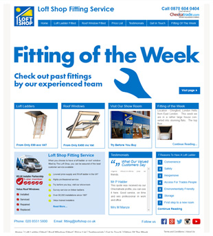 Loft Ladder Fitter wordpress website